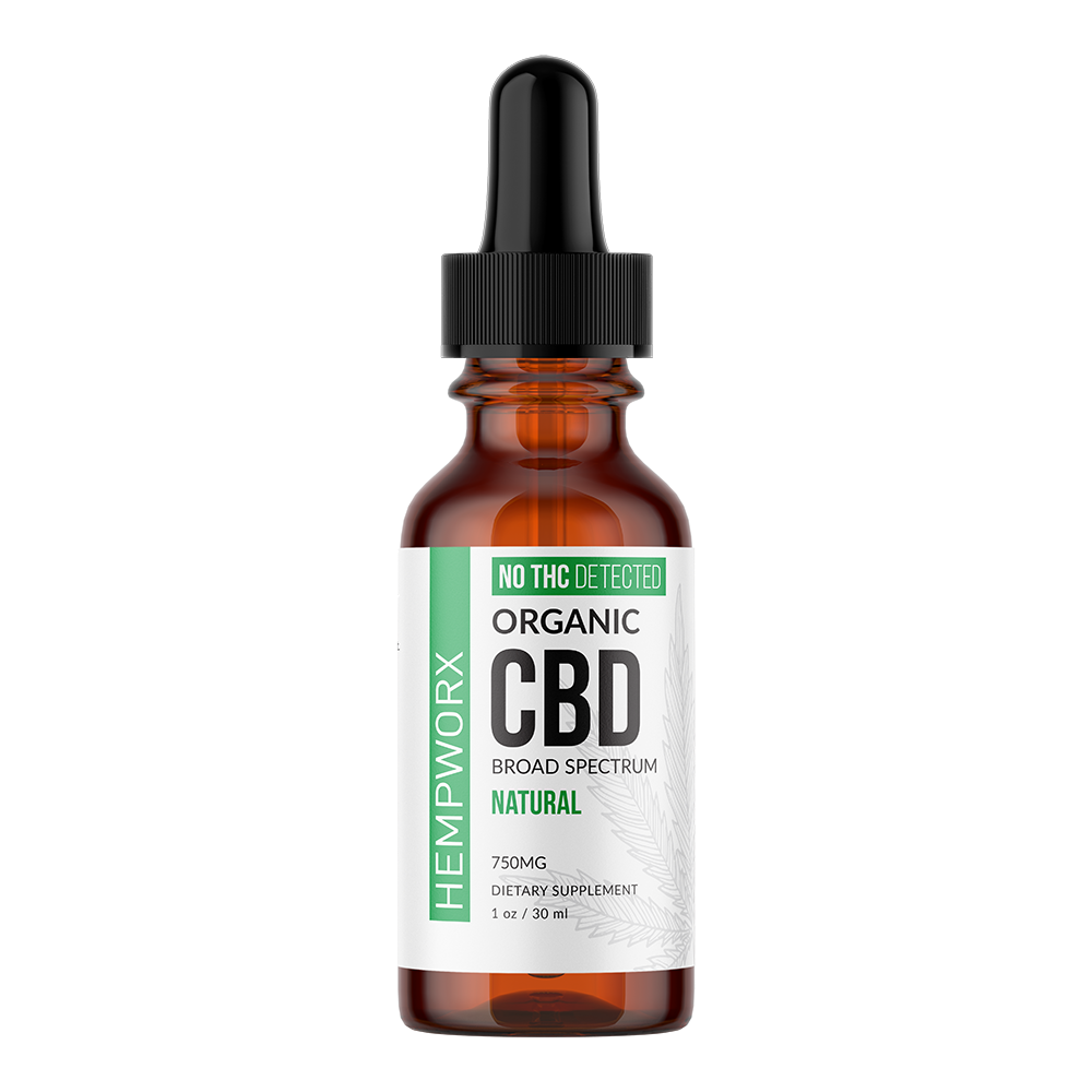 Broad Spectrum CBD Oil THC Free Natural — HempWorx product