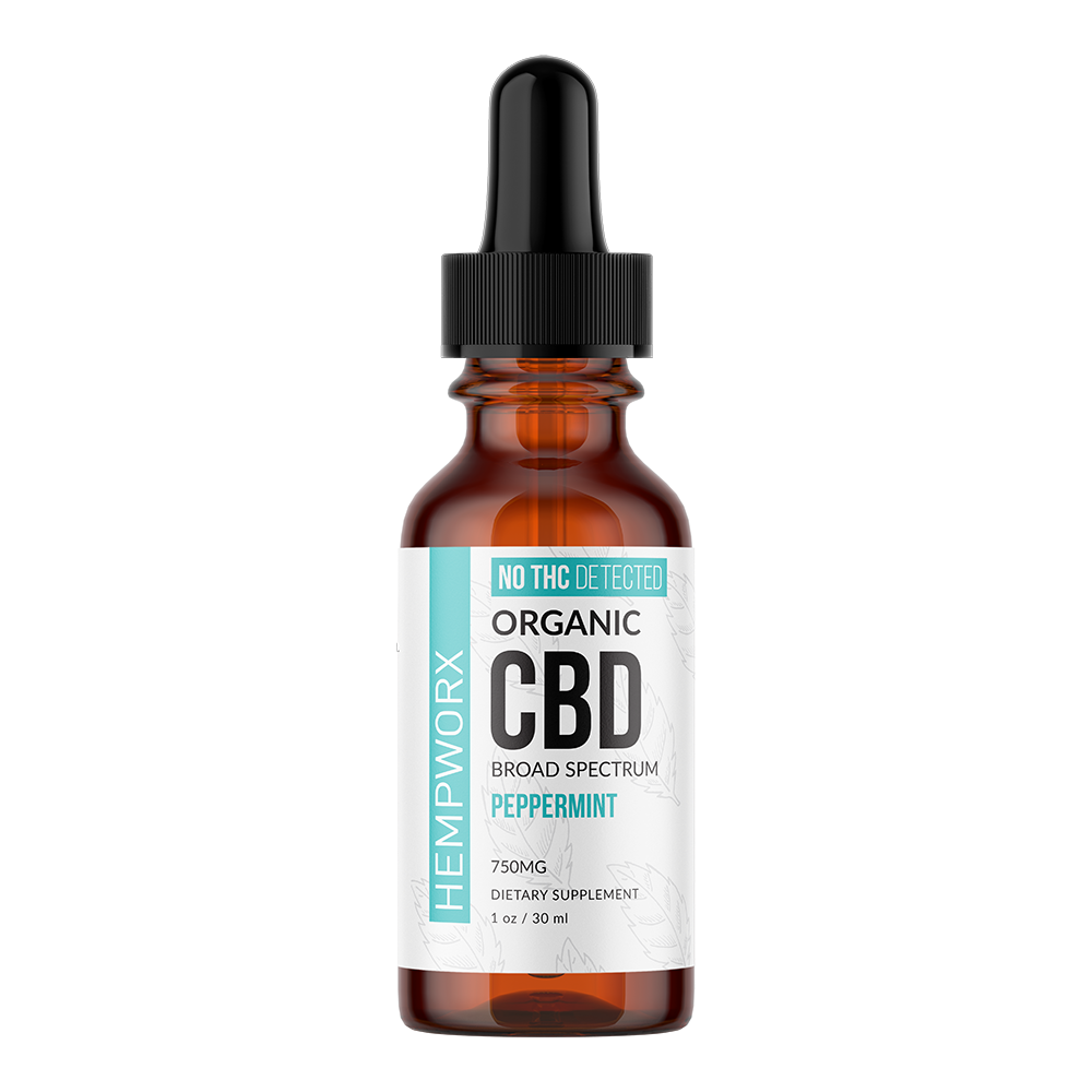 Broad Spectrum CBD Oil THC Free Peppermint — HempWorx product